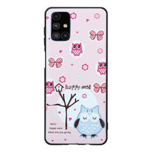 DOOBNOOB Happy Owl Unique 3D Print Back Cover Case For Samsung Galaxy M51 (Light Peach)