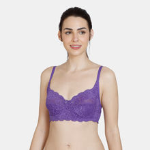 Zivame Rosaline Everyday Single Layered Non Wired 3/4Th Coverage Lace Bra - Prism Violet-Purple(32B)