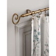 The Decor Mart 84"-144" Spiral Metal Finial Extendable Curtain Rod Gold 19Mm (Hardware Included)