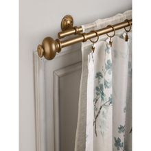 The Decor Mart 84"-144" Gold Typho Finial Extendable Double Curtain Rod Gold 19Mm (Hardware Included)