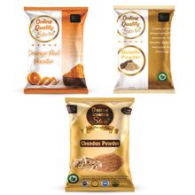Online Quality Store Mulethi Powder, Orange Peel Powder & Chandan Powder For Hair & Skin