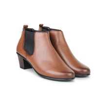 Zoom Shoes Women Tan Genuine Leather Chelsea Boots
