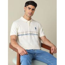 U.S. POLO ASSN. Mens Brand Embossed Regular Fit Polo T-Shirt - White