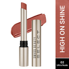 Swiss Beauty Select High On Shine Creamy Lipstick, Mirror-Shine Finish, Vitamin E-2 Ultra Nude