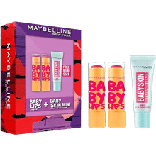 Maybelline New York Baby Lips Chery Me X2 And Free Baby Skin Primer Mini, 3 Pc Set