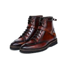 Mille Dollari Bespoke Leather Brown Light Weight Biker Casual Boots