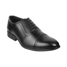 Metro Mens Black Lace-Ups ShoesMetro Black Solid Leather Oxfords