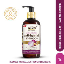 WOW Skin Science Onion & Collagen Anti Hairfall Shampoo - Strenghtens Roots & Prevents Hair Breakage