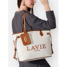 Lavie Luxe Women Monogram Elise Tote Bag - Off White (L)