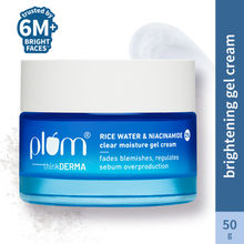 Plum 2% Niacinamide And Rice Water Moisturiser - Lightweight Gel Cream For Oil-Free Hydration