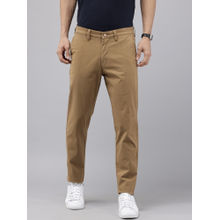 GENIPS Mens Brown Cotton Caribbean Slim Fit Trouser