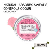 The Bare Bar Absolute Rose Deodorant - Floral solid deo for daily freshness, skin-safe