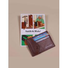 Smith & Blake Unisex Pu Solid Light Brown Card Case