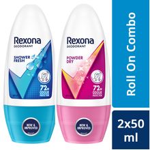 Rexona Shower Fresh Underarm Odour Protection + Powder Dry Underarm Odour Protection Roll On Combo