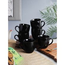 The Decor Mart Black Classic Tea Cup - Set of 6