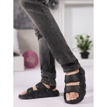 Carlton London Men Lightweight Adjustable Strap Comfortable Sandals Black