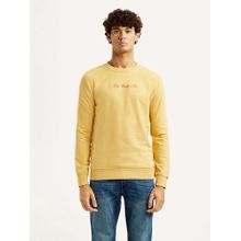 Levi's Men Yellow Brand Logo Full Sleeves Sweatshirt