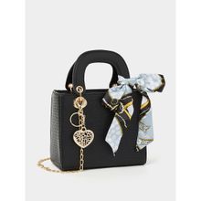 Styli Snake skin Textured Handbag with Heart Keychain