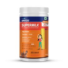 Gritzo SuperMilk Height+ (8-12y Girls),10g Protein with Zero Refined Sugar, Double Chocolate, 400 g