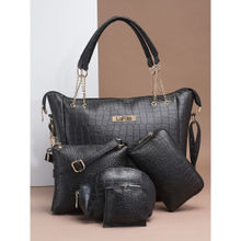 LaFille Black Womens Handbag - Shoulder Bag - Combo Set of 5
