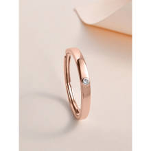 Ornate Jewels 925 Silver Rose Gold American Diamond Eternity Adjustable Ring for Men & Boys