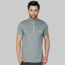Vector X Grey Polyester Slim Fit Sports T-shirt For Men