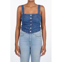 Levi's Womens Solid Blue Corset Top