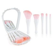 Kazarmaa Sea Shell Makeup Brushes With Mirror - White