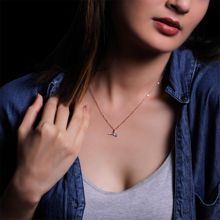 Giva 925 Sterling Rose Gold Dolphin Tail Pendant With Link Chain For Women