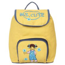 Pick Pocket Junior Yellow Girl Embroidered Backpack For Girls