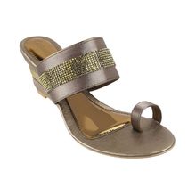 CATWALK Embellished Toe Ring Bronze Wedges