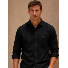 Louis Philippe Mens Soft Feel Over Dyed Solid Black Slim fit Casual Shirt