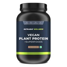 Nutrabay Wellness Vegan Plant Protein Powder + Superfoods - Rich Chocolate