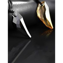 Peora Black and Gold Crystal Couple Pendant Necklace Stylish (Pack of 2)