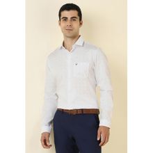 Allen Solly Men Cotton Printed Collar Neck Slim Fit White Shirt
