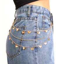 Yellow Chimes Stainless Steel Gold Toned Multilayer Butterfly Jeans Chain