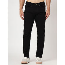 AM SWAN Men Jet Black Relaxed Fit Cotton Denim Jeans