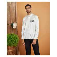 CLUBHAVANA White Feline Trio Premium Soft Satin Shirt