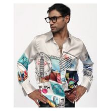 CLUBHAVANA Grey Wanderlust Impressions Premium Soft Satin Shirt