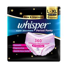 Whisper Super Absorbent Period Panty L-XL - 6 Pants
