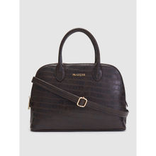 Pearlure Scarlett Bowling Bag Handbag for Women Italian Vegan Leather- Brown