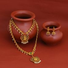 Sukkhi Lavish Pearl Gold Plated Long Haram Necklace Set for Women (NYKSUKHI03453)
