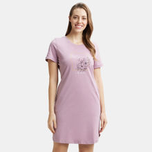 Jockey Rx44 Women's Super Combed Cotton Rich Sleep Dress With Side Pockets Pink