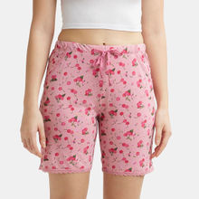 Jockey Rx10 Womens Micro Modal Cotton Relaxed Fit Printed Shorts - Wild Rose