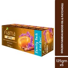 Fiama Golden Sandalwood Oil & Patchouli Gel Bar for Glowing Skin (Pack of 6 )