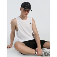 Puma Train All Day Tech Triblend Sleeveless Training Mens White Tank Top