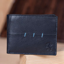 Red Tape Navy Blue Leather Two Fold Rfid Wallet