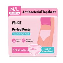 Plush Comfort High Waist Disposable Period Panty M/L (60-100 Cm) Sanitary Pad
