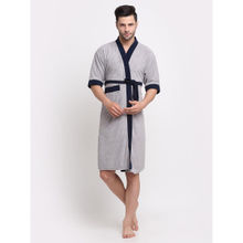 Creeva Unisex Micro Terry Grey Soft and Lightweight Kimono Style Bath Robe