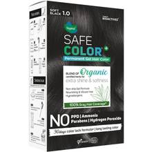 Vegetal Safe Color Organic Gel Hair Colour Soft Black 1.0, Grey Coverage